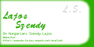 lajos szendy business card